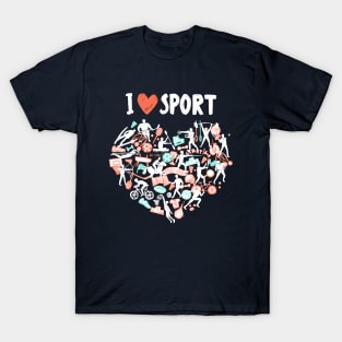 Love Sport Gift - Sport Heart Valentines Day Lover T-Shirt